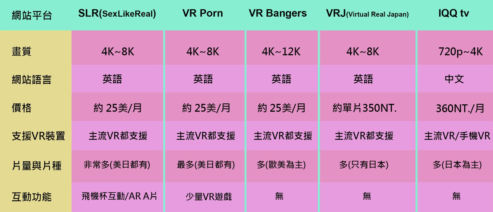 VR AV 網站推薦平台比較